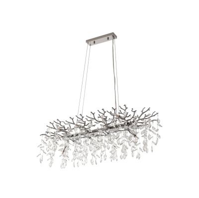 Lucande - Bellora riippuvalaisin, 101 cm, ruostumaton teräs, kristalli