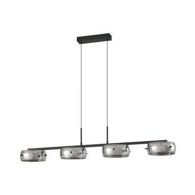 Lucande - Martis LED-riippuvalaisin, 4-lamppuinen, musta, himmennettävä