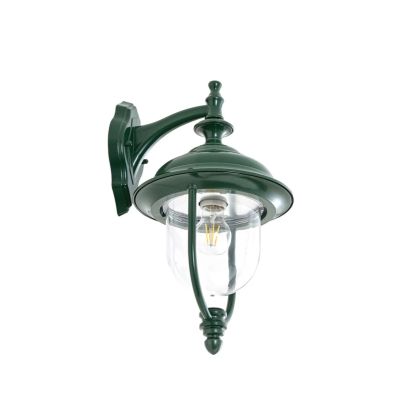 Lindby - Clint ulkoseinävalaisin, IP44, vihreä, alumiini, 42 cm