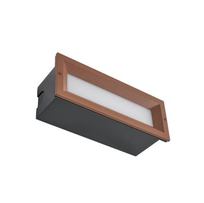 Lucande - Lachlain LED-seinäuppovalaisin, 25 cm, ruoste, IP65