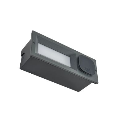 Lucande - Lachlain upotettava LED-seinävalaisin, pistorasia, antrasiitti