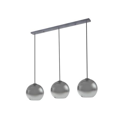 Lucande - Brillar riippuvalaisin, 3-lamppuinen, 128 cm, savuharmaa, lasi