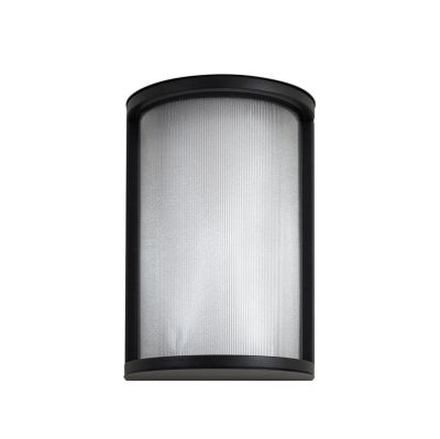 Lindby - Calvik LED-ulkoseinävalaisin, IP44, musta, 24 cm, uurrettu