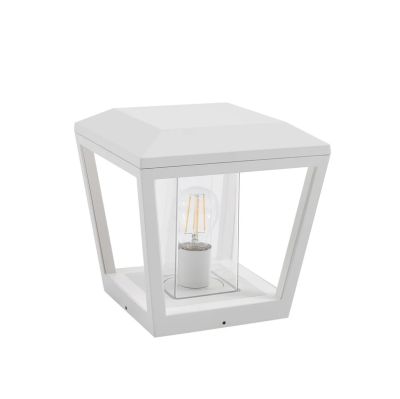 Lucande - Dunia-pollarivalaisin, E27, valkoinen, IP54, metalli, 24 cm