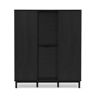 Skovby, SM546 Korkea kaappi Musta lakattu tammi