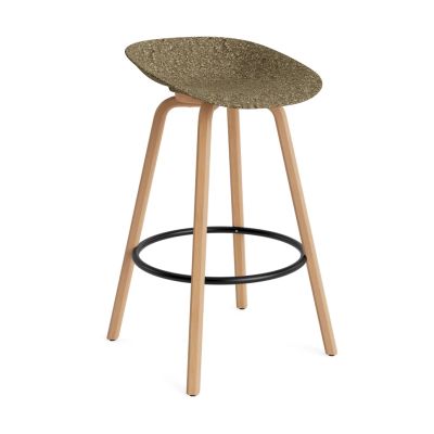 Normann Copenhagen Mat Barstool baarijakkara 75 cm Seaweed-pyökki-musta teräs