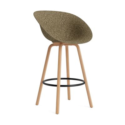 Normann Copenhagen Mat Bar Armchair käsinojallinen tuoli 75 cm Seaweed-pyökki-musta teräs