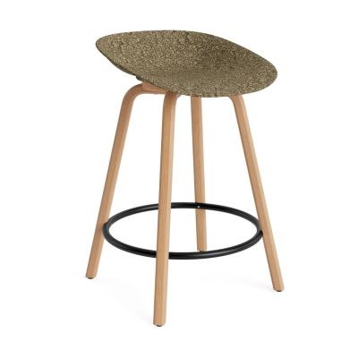Normann Copenhagen Mat Barstool baarijakkara 65 cm Seaweed-pyökki-musta teräs