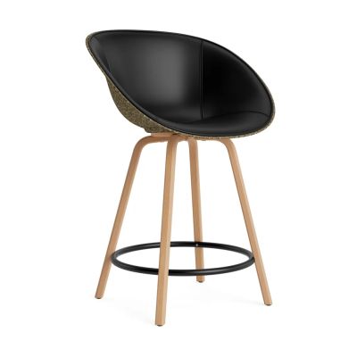 Normann Copenhagen Mat Bar Armchair käsinojallinen tuoli etupuoliverhoiltu 65 cm Ultra 41599-seaweed-beech-black steel