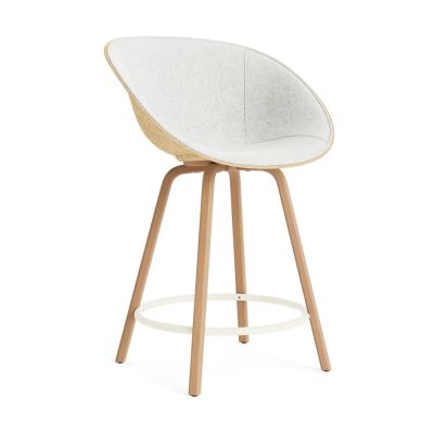 Normann Copenhagen Mat Bar Armchair käsinojallinen tuoli etupuoliverhoiltu 65 cm Hallingdal 110-hemp-beech-cream steel