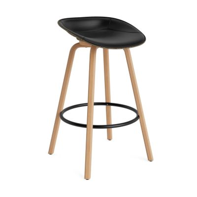 Normann Copenhagen Mat Barstool baarituoli etupuoliverhoiltu 75 cm Ultra 41599-seaweed-beech-black steel