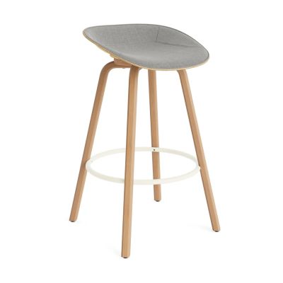 Normann Copenhagen Mat Barstool baarituoli etupuoliverhoiltu 75 cm Remix 133-hemp-beech-cream steel.