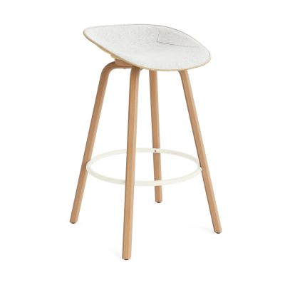 Normann Copenhagen Mat Barstool baarituoli etupuoliverhoiltu 75 cm Hallingdal 110-hemp-beech-cream steel
