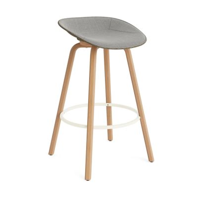 Normann Copenhagen Mat Barstool baarituoli etupuoliverhoiltu 75 cm Remix 133-seaweed-beech-cream steel