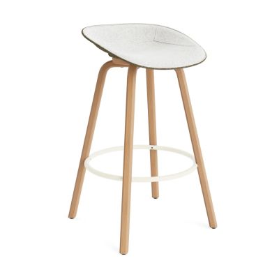 Normann Copenhagen Mat Barstool baarituoli etupuoliverhoiltu 75 cm Hallingdal 110-seaweed-beech-cream steel