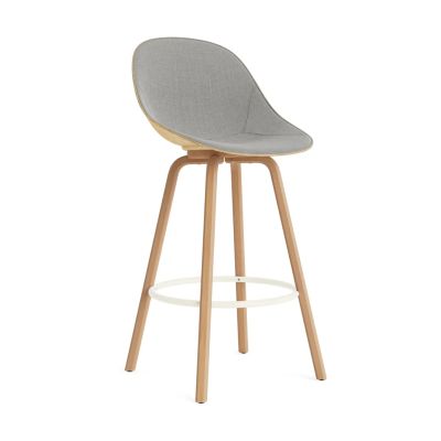 Normann Copenhagen Mat Bar Chair baarituoli etupuoliverhoiltu 75 cm. Remix 133-hemp-beech-cream steel.