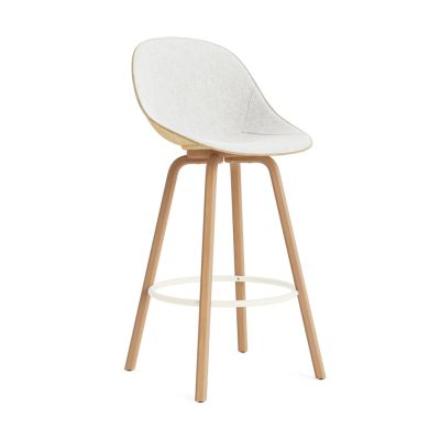 Normann Copenhagen Mat Bar Chair baarituoli etupuoliverhoiltu 75 cm. Hallingdal 110-hemp-beech-cream steel