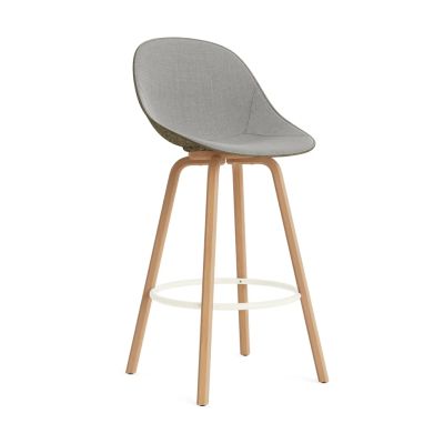Normann Copenhagen Mat Bar Chair baarituoli etupuoliverhoiltu 75 cm. Remix 133-seaweed-beech-cream steel