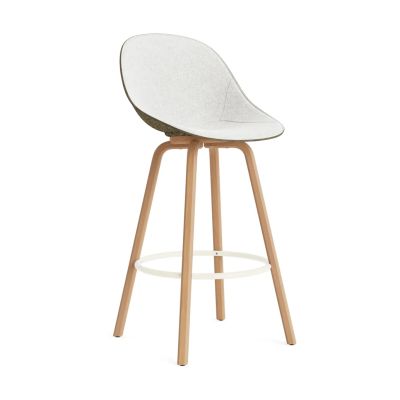 Normann Copenhagen Mat Bar Chair baarituoli etupuoliverhoiltu 75 cm. Hallingdal 110-seaweed-beech-cream steel
