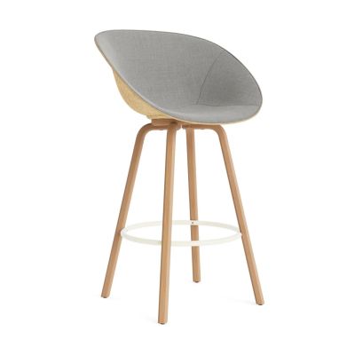 Normann Copenhagen Mat Bar Armchair käsinojatuoli etupuoliverhoiltu 75 cm Remix 133-hemp-beech-cream steel.