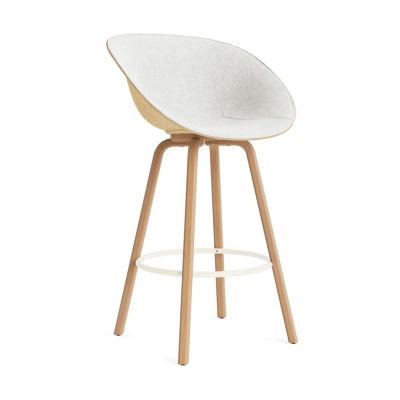 Normann Copenhagen Mat Bar Armchair käsinojatuoli etupuoliverhoiltu 75 cm Hallingdal 110-hemp-beech-cream steel