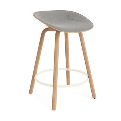 Normann Copenhagen Mat Barstool baarituoli etupuoliverhoiltu 65 cm. Remix 133-hemp-beech-cream steel.