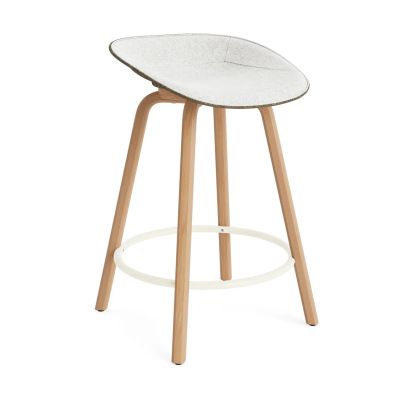Normann Copenhagen Mat Barstool baarituoli etupuoliverhoiltu 65 cm. Hallingdal 110-seaweed-beech-cream steel
