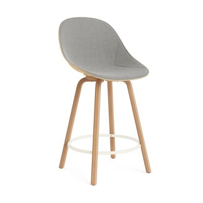 Normann Copenhagen Mat Bar Chair baarituoli etupuoliverhoiltu 65 cm Remix 133-hemp-beech-cream steel.