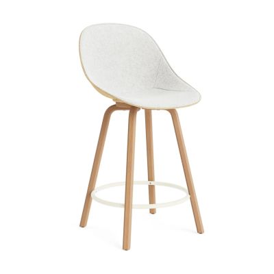 Normann Copenhagen Mat Bar Chair baarituoli etupuoliverhoiltu 65 cm Hallingdal 110-hemp-beech-cream steel