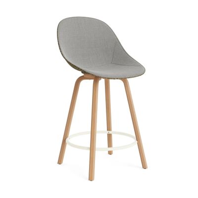 Normann Copenhagen Mat Bar Chair baarituoli etupuoliverhoiltu 65 cm Remix 133-seaweed-beech-cream steel