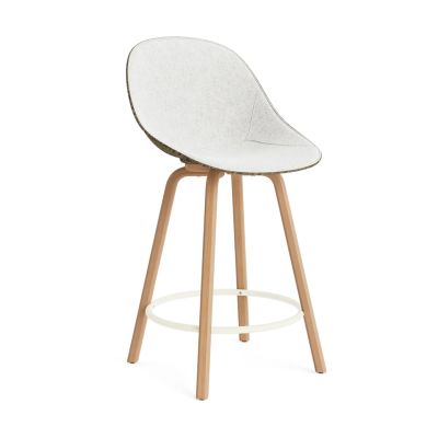 Normann Copenhagen Mat Bar Chair baarituoli etupuoliverhoiltu 65 cm Hallingdal 110-seaweed-beech-cream steel