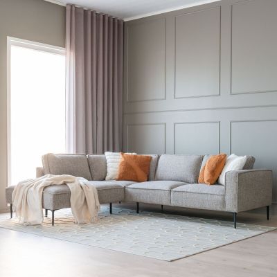 Veke Unikko avokulmasohva vasen mocca Java 13, mustat jalat, asiakaspalautus