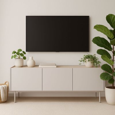 Eureka Puuteri tv-taso 144x37x55 cm greige, asiakaspalautus