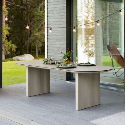Veke Deluxe ovaali ruokapöytä 220x100 cm greige