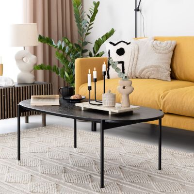 Rowico Home Skye ovaali sohvapöytä 120x60 cm musta, asiakaspalautus