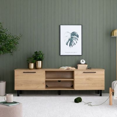 Hiipakka Solo tv-taso 166 cm kahdella ovella hunajatammi, asiakaspalautus