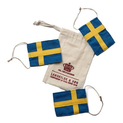 Langkilde & Søn - Koristelippu 7x10 cm 3 kpl Ruotsin lippu