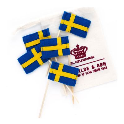 Langkilde & Søn - Cocktailtikku Ruotsin lippu 13 cm 5 kpl