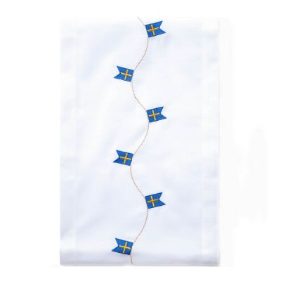 Langkilde & Søn - Kaitaliina Ruotsin liput 175x30 cm Sininen/Keltainen