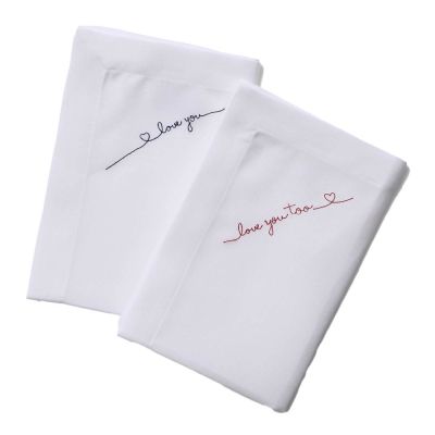 Langkilde & Søn - Langkilde & Søn Lautasliina Rakkaus 50x50 cm 2 kpl Valkoinen