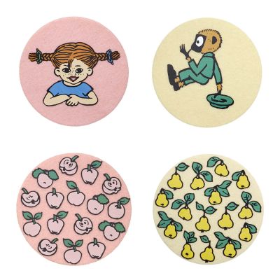 Muurla - Peppi Lasinalunen hedelmät 4 kpl Vaaleanpunainen/Keltainen