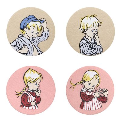 Muurla - Eemeli Lasinalunen Eemeli & Ida 4 kpl Beige/Vaaleanpunainen