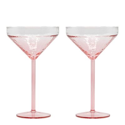 Brût - Claude Cocktail-Lasi 13x21 cm 2 kpl Vaaleanpunainen