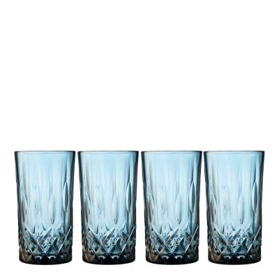 Lyngby Glas - Sorrento Highball Lasi 38 cl 4 kpl Sininen
