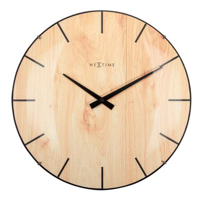 NeXtime - Edge Wood Dome Seinäkello 35 cm Vaaleanruskea