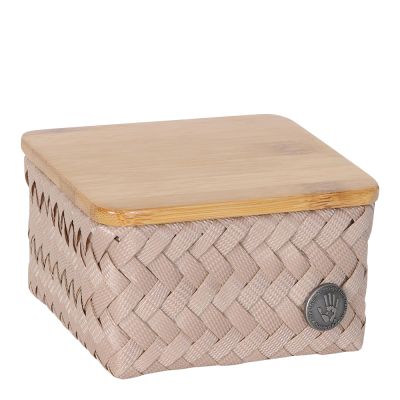 Handed By - Top Fit Tiny Säilytyskori kannella 13x13x8 cm Caffè Latte