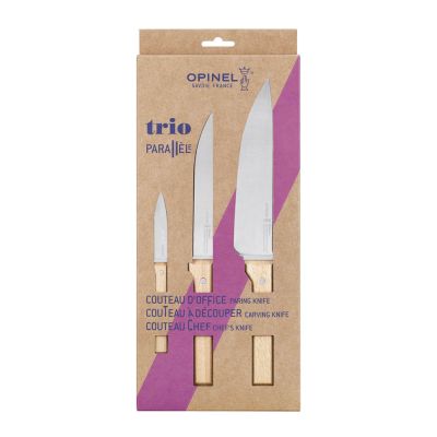 Opinel - Parallèle Trio Veitsisetti 3 osaa Pyökki