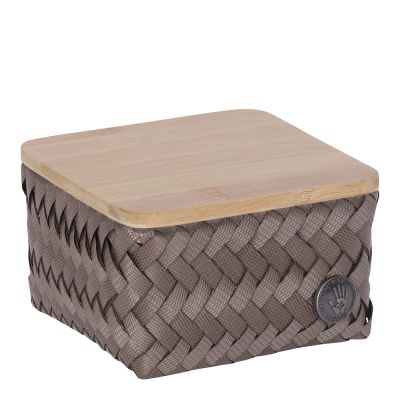 Handed By - Top Fit Tiny Säilytyskori kannella 13x13x8 cm Taupe