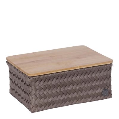 Handed By - Top Fit Medium Säilytyskori kannella 24x18x11 cm Taupe