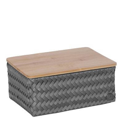 Handed By - Top Fit Medium Säilytyskori kannella 24x18x11 cm Dark Grey